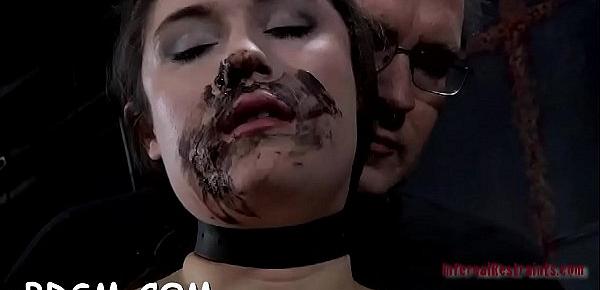  Masked beauty gets her wobblers bounded hard with toy drilling